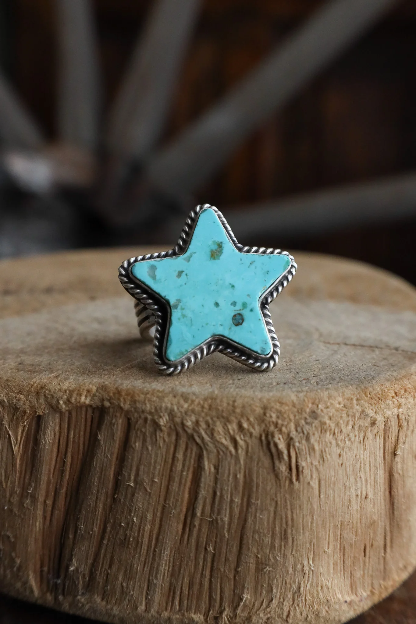 Turquoise Star Rope Ring- Adjustable - Image 4