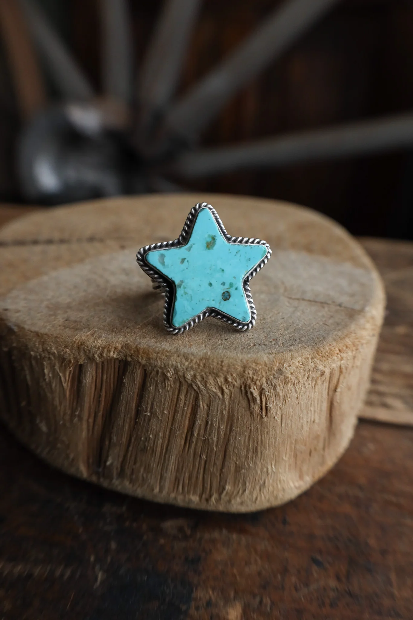 Turquoise Star Rope Ring- Adjustable - Image 5