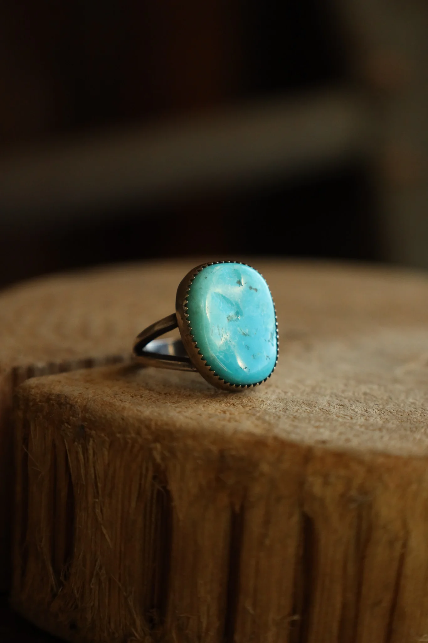 Peyote Bird Turquoise Stone Ring- Size 6.5 - Image 2