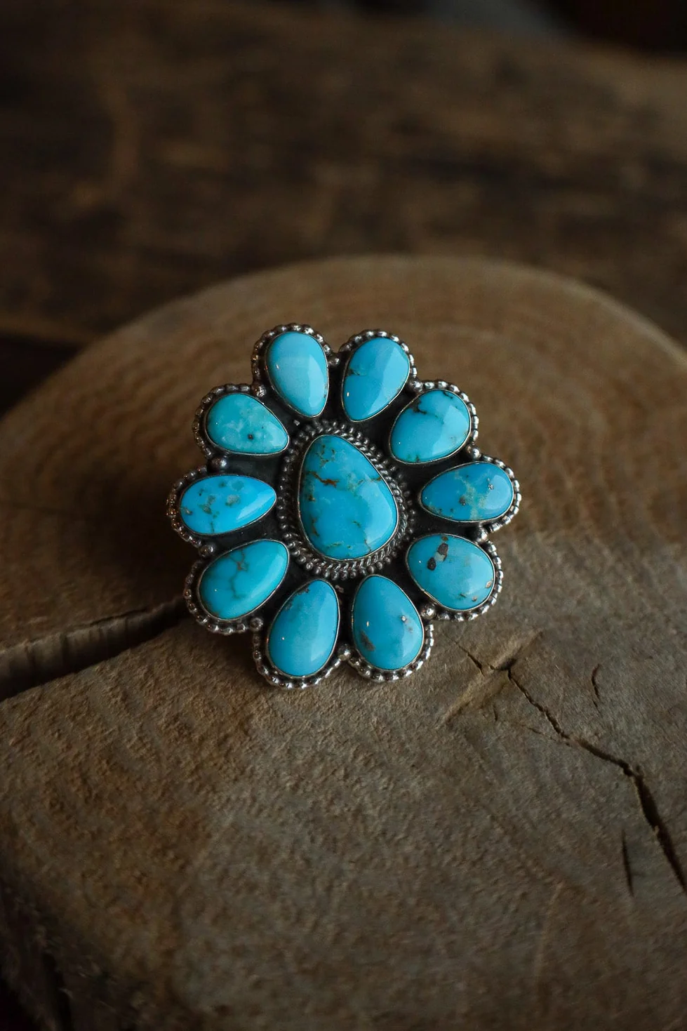 Turquoise Teardrops Ring- Size 6.5