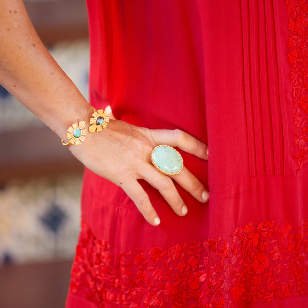 Christina Greene Statement Ring - Turquoise - Image 4