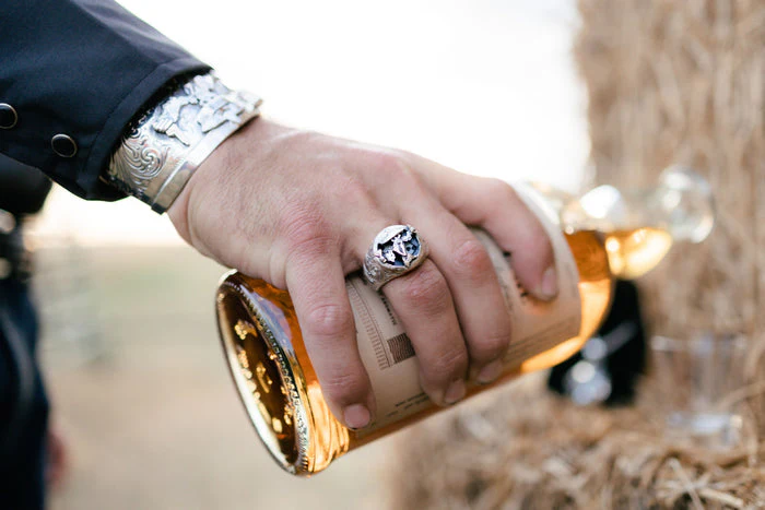VOGT Hand Engraved Sterling Johnny Bones Men's Ring - Image 3