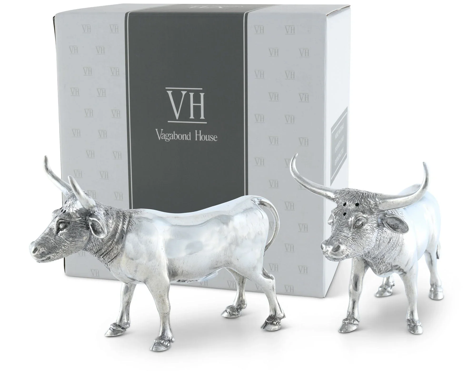 Vagabond House Pewter Steers Salt & Pepper Set - Image 4