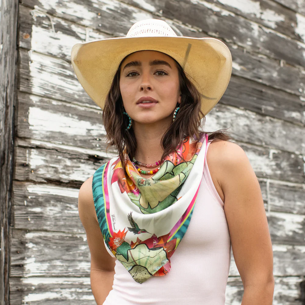 CACTUS BLOOMS SHORTY SCARF - Image 3