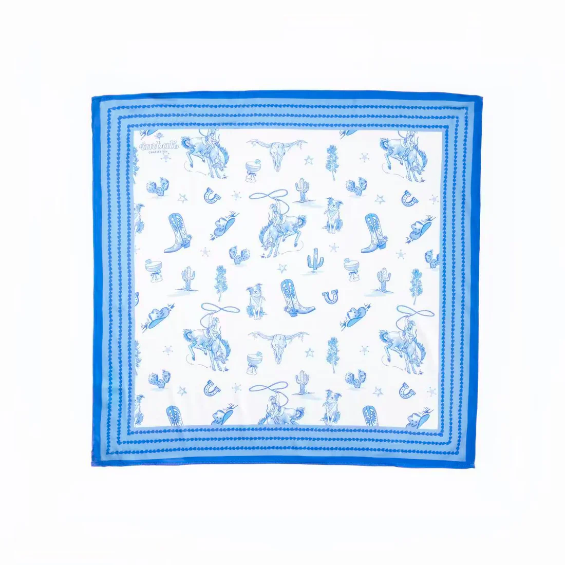Imbali Charleston Day on the Range Western Scarf 25x25" - Rodeo Print
