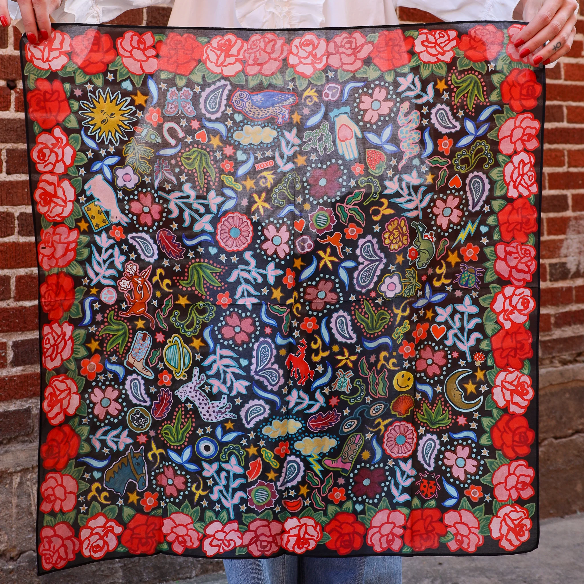 XOXOART ROSE RANCH SHORTY 26" SCARF