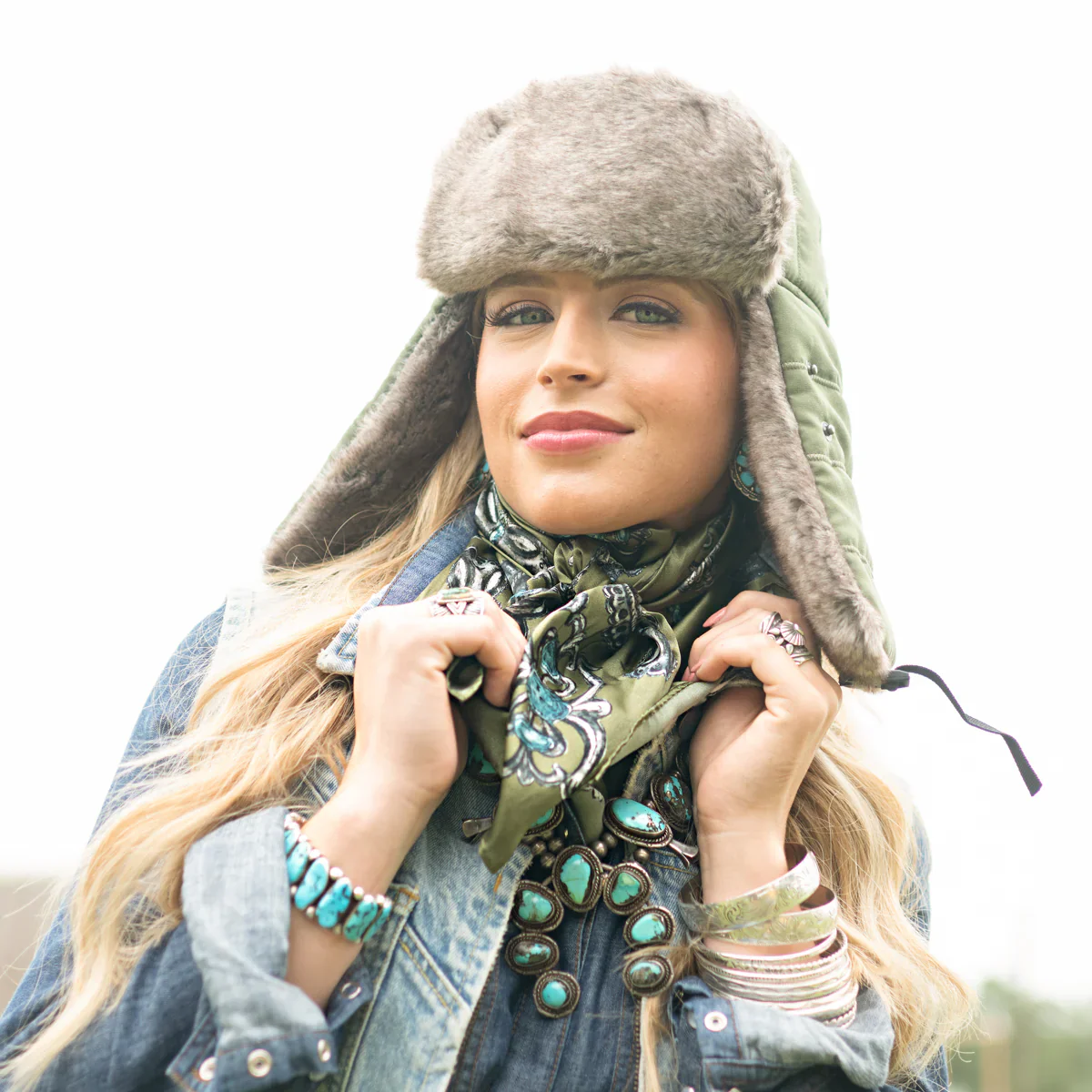 Turqs And Conchos Long And Tall Sage Scarf - Image 4