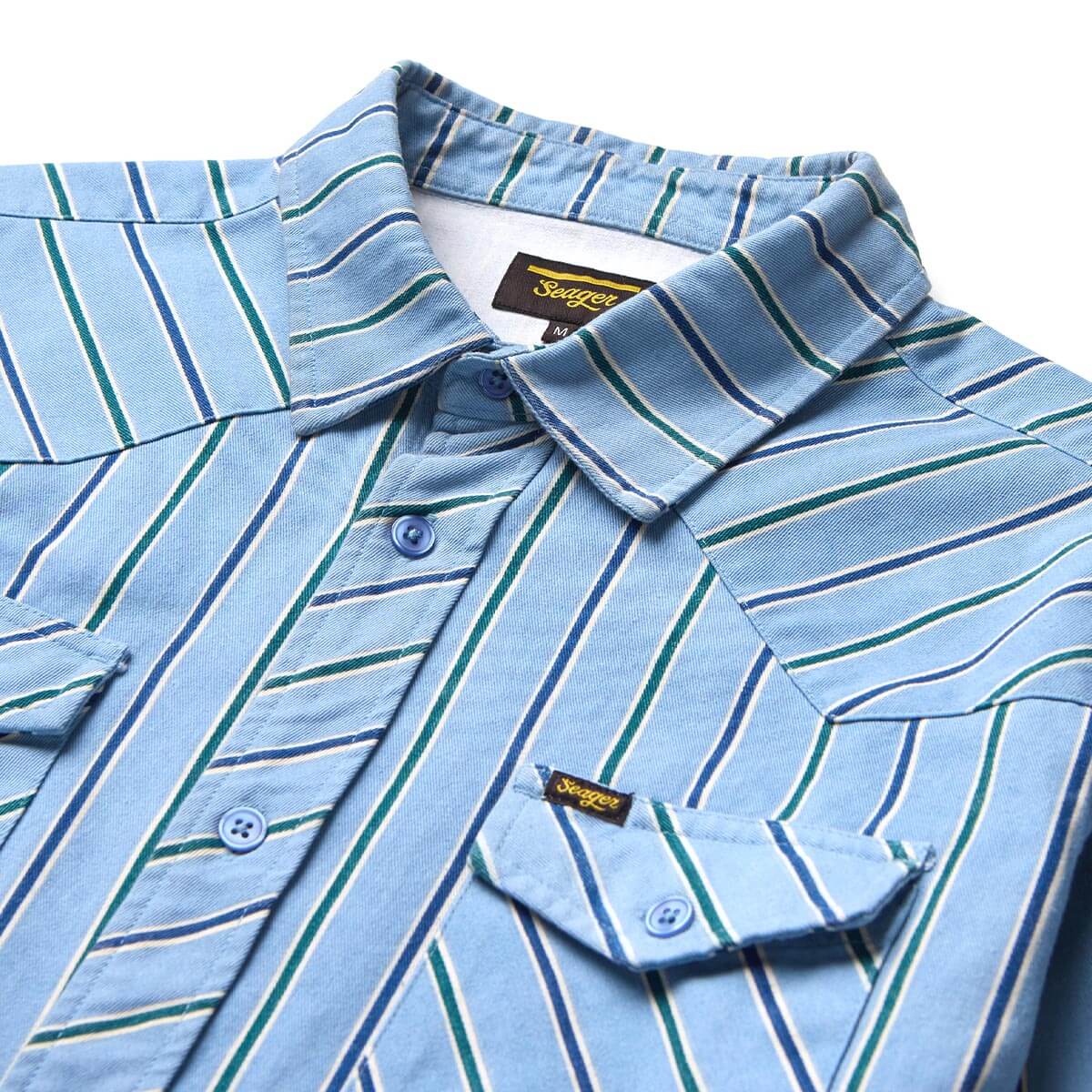Seager Amarillo L/S Shirt Steel Blue Stripe - Image 5