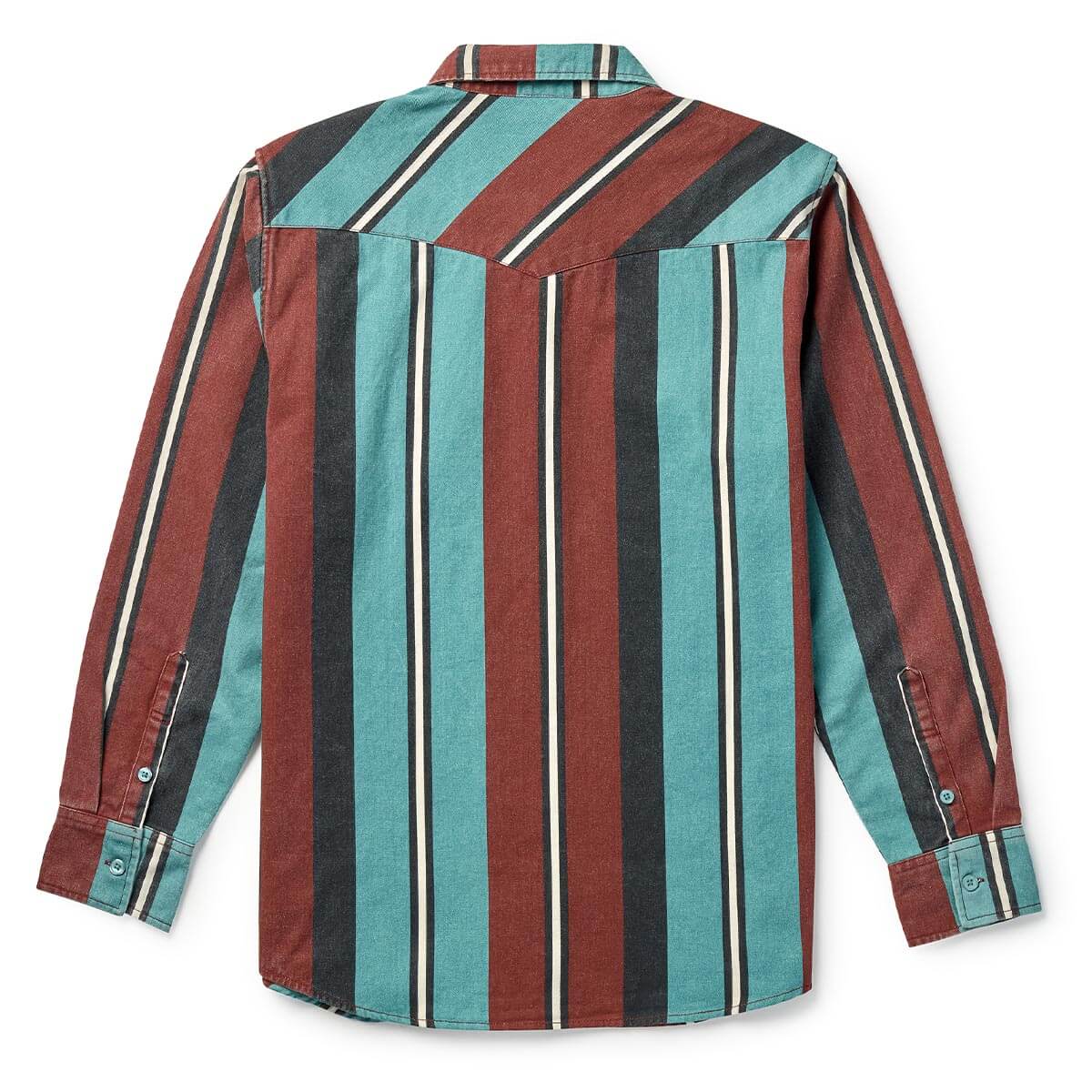 Seager Amarillo Long Sleeve Shirt Turquoise Stripe - Image 3