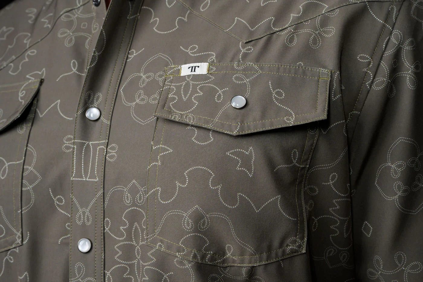 Ferrell The Carson in Green - Long Sleeve Snap Shirt - Image 3
