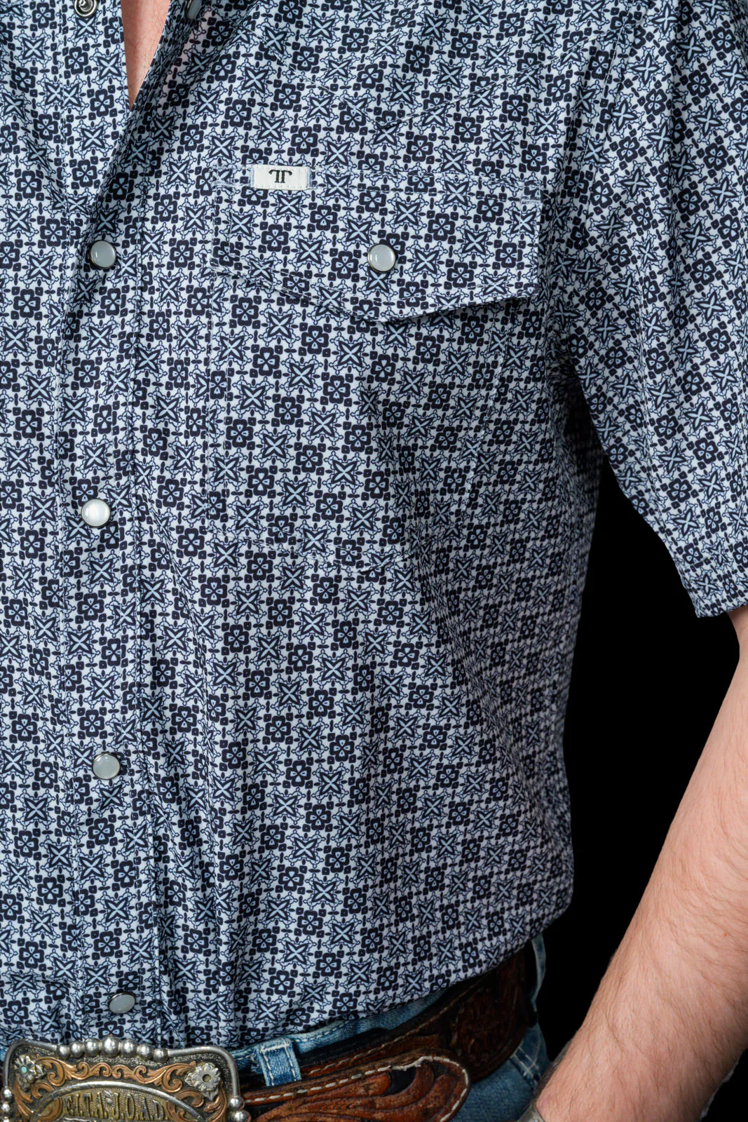 Ferrell The Colton in Blue - Short Sleeve Snap - Image 3