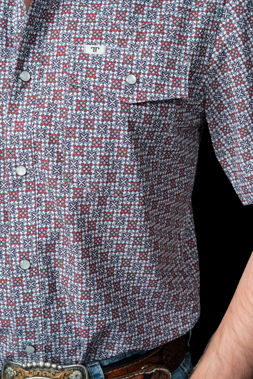 Ferrell The Colton in Red - Short Sleeve Snap - Image 3