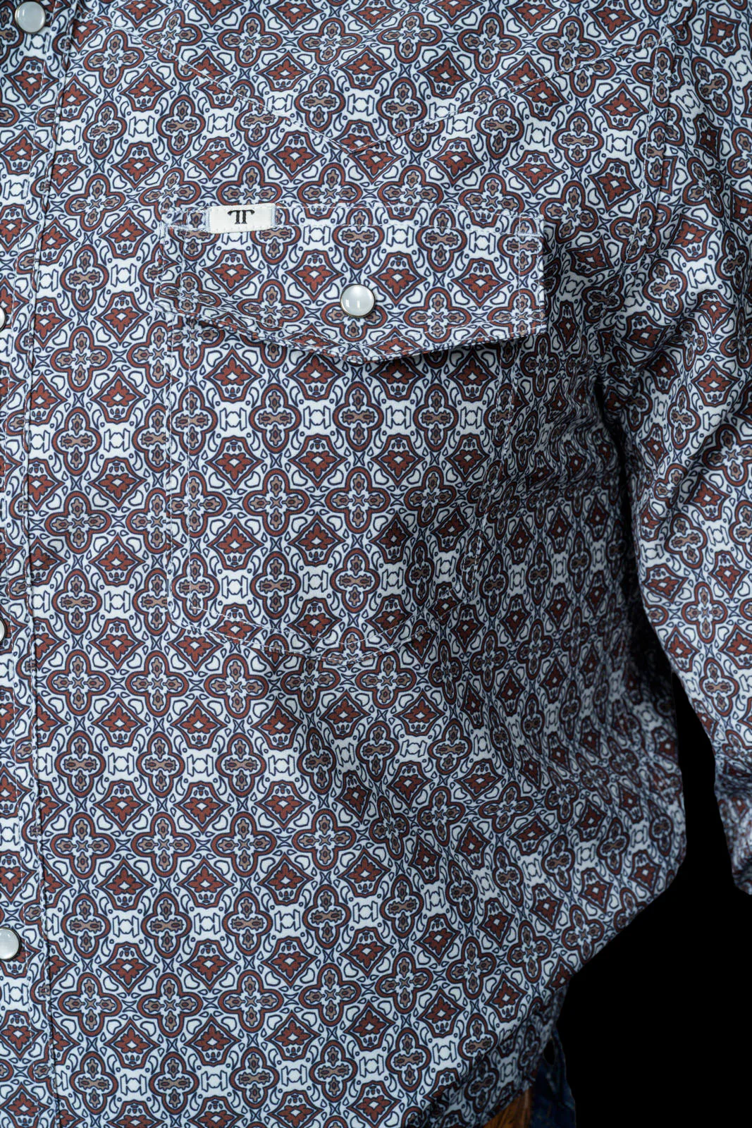 Ferrell The Connor in Brown - Long Sleeve Snap Shirt - Image 3