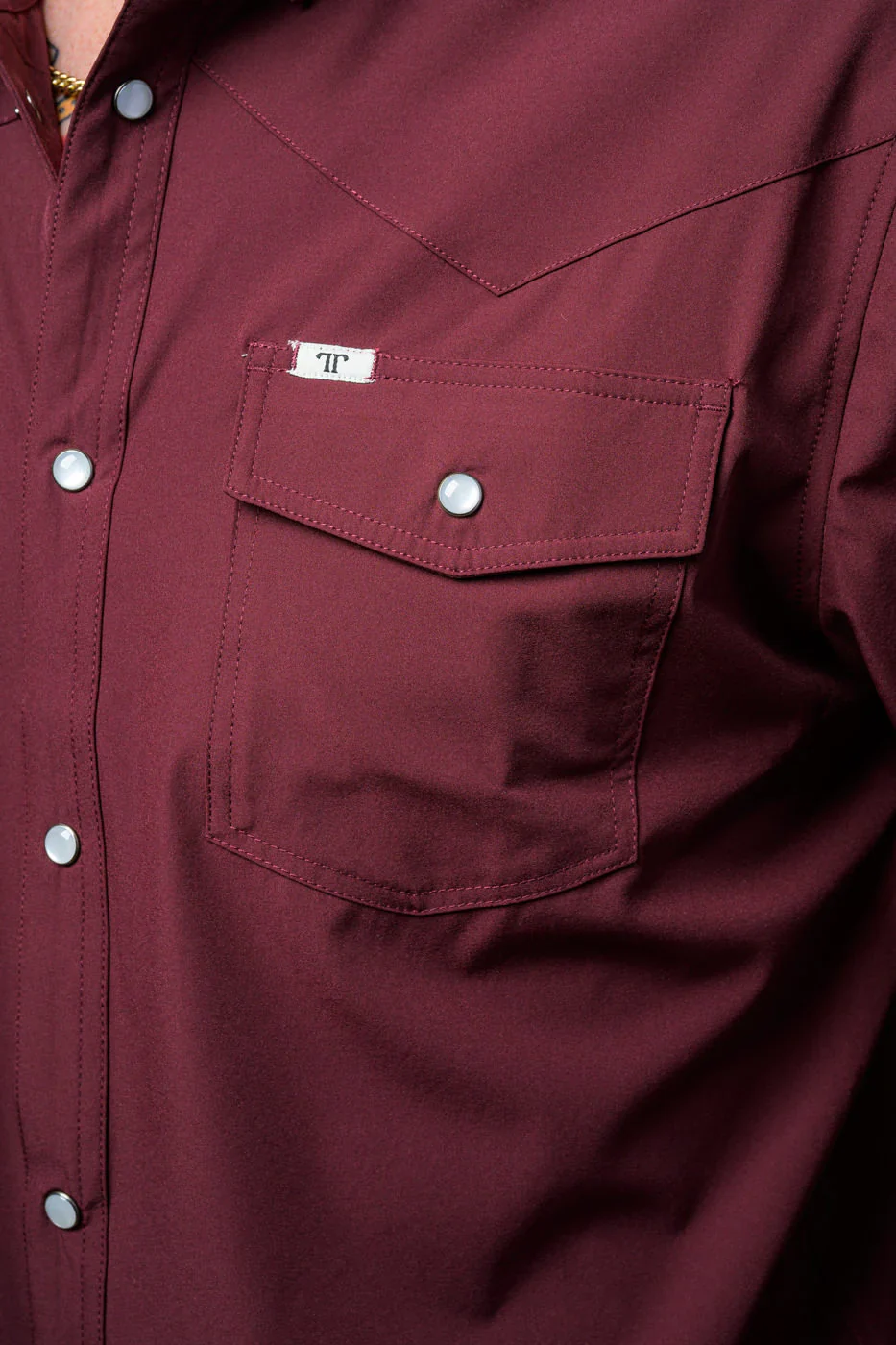Ferrell CORE - Men's Maroon Short Sleeve Snap Shirt - Image 3