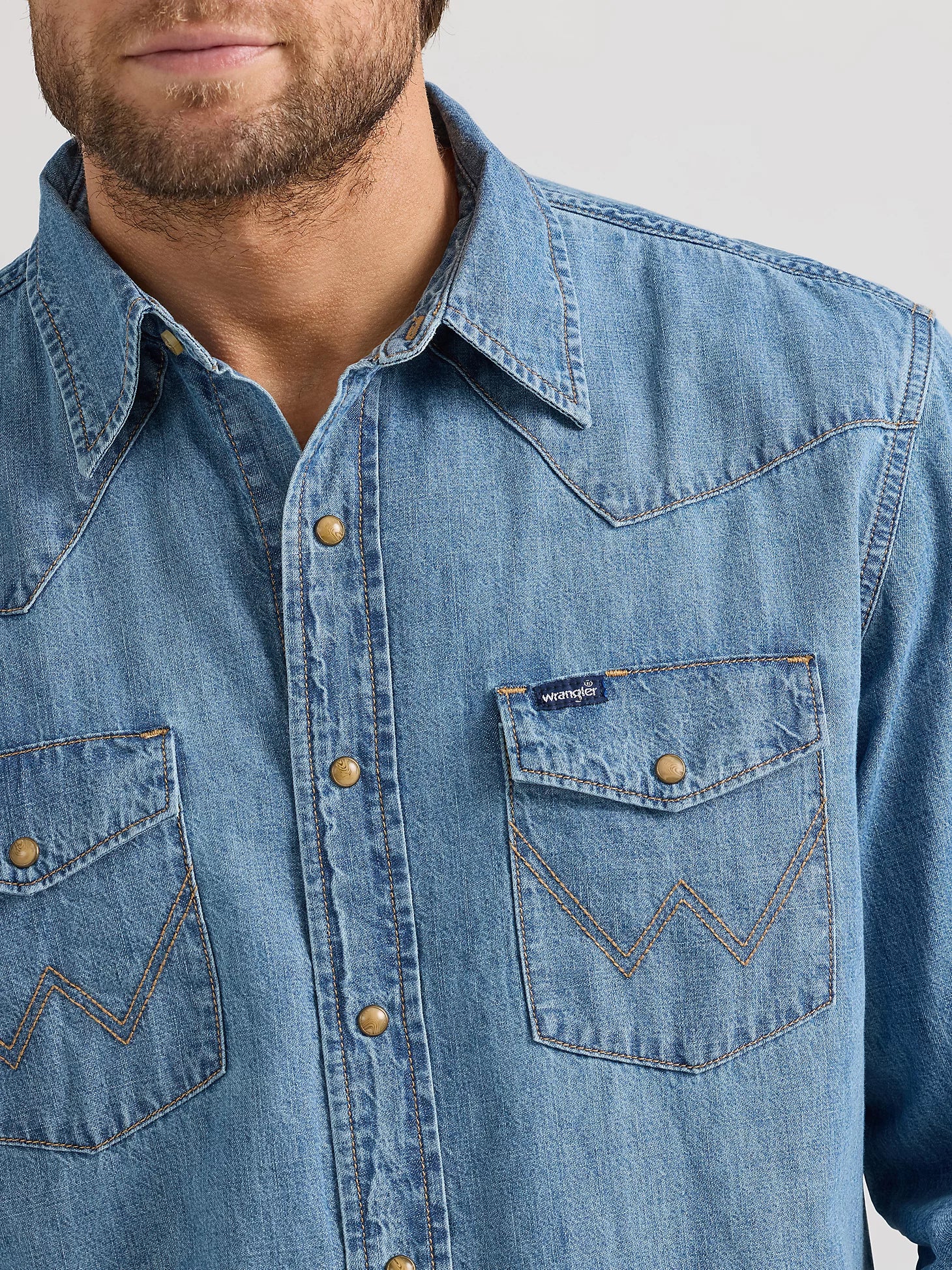Wrangler® Classic Denim Western Snap Shirt - Image 4