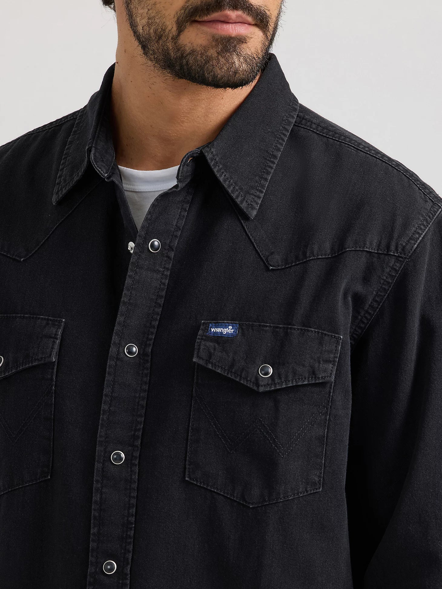 Wrangler® Classic Denim Western Snap Shirt - Image 4