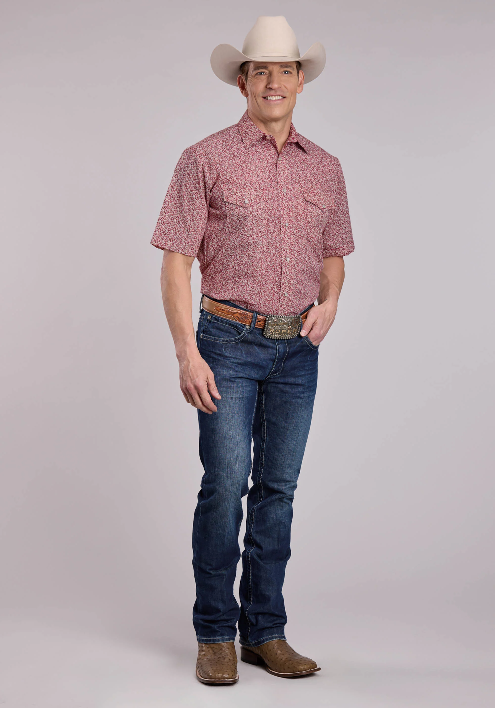 Roper Floral Print Short Sleeve Snap Shirt - Image 2