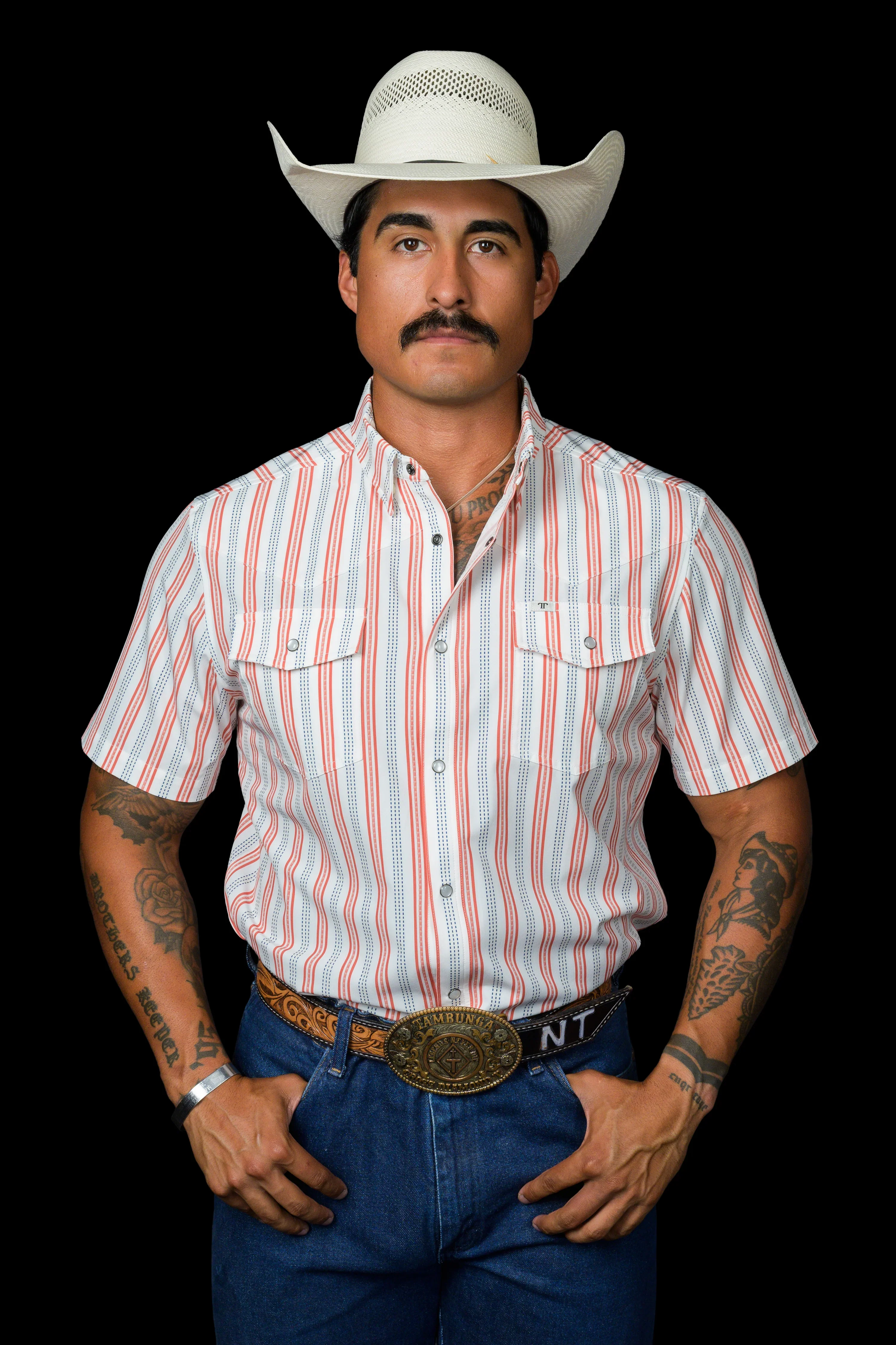 Ferrell The Jake in Salmon - Short Sleeve Snap