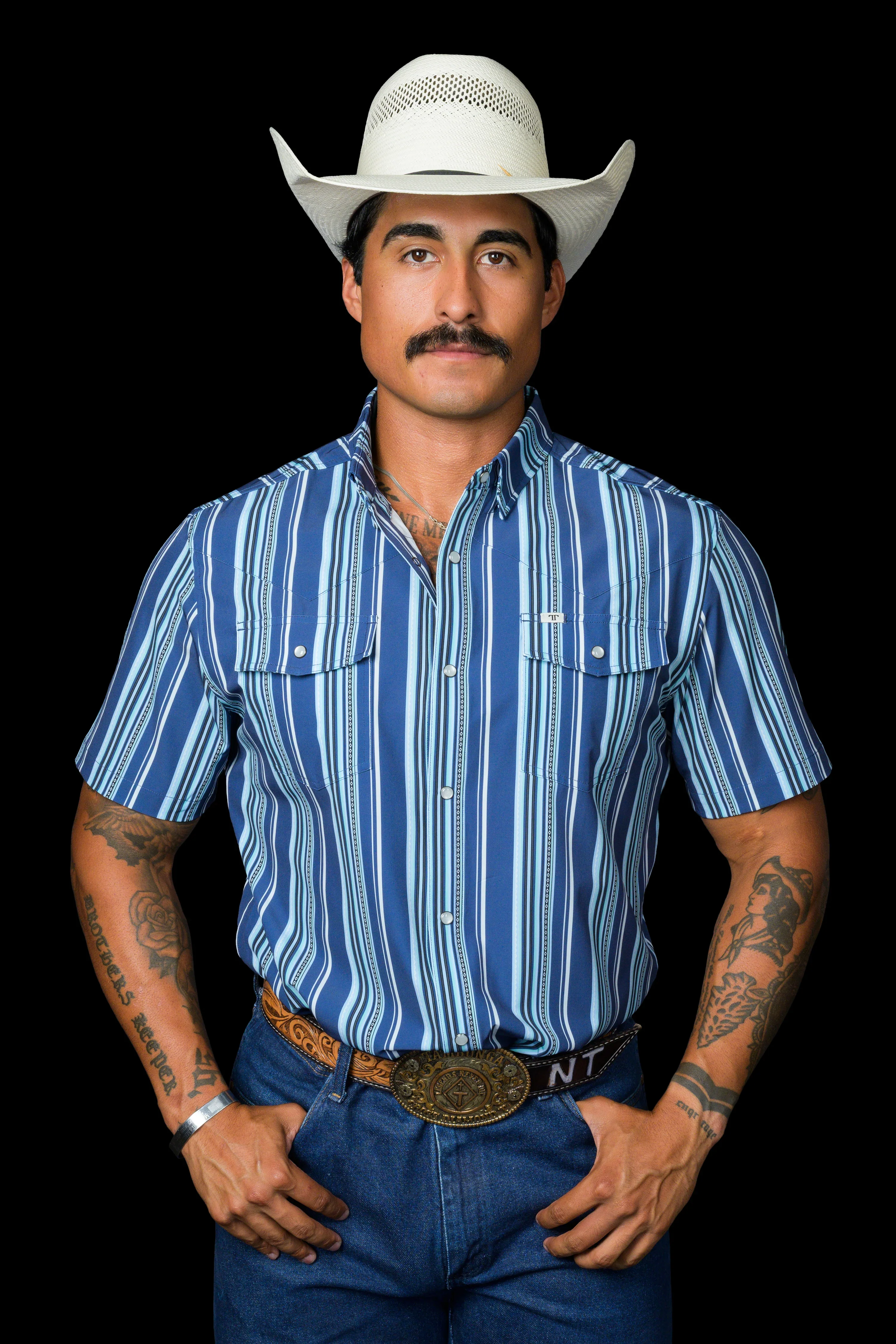 Ferrell The James in Blue - Short Sleeve Snap