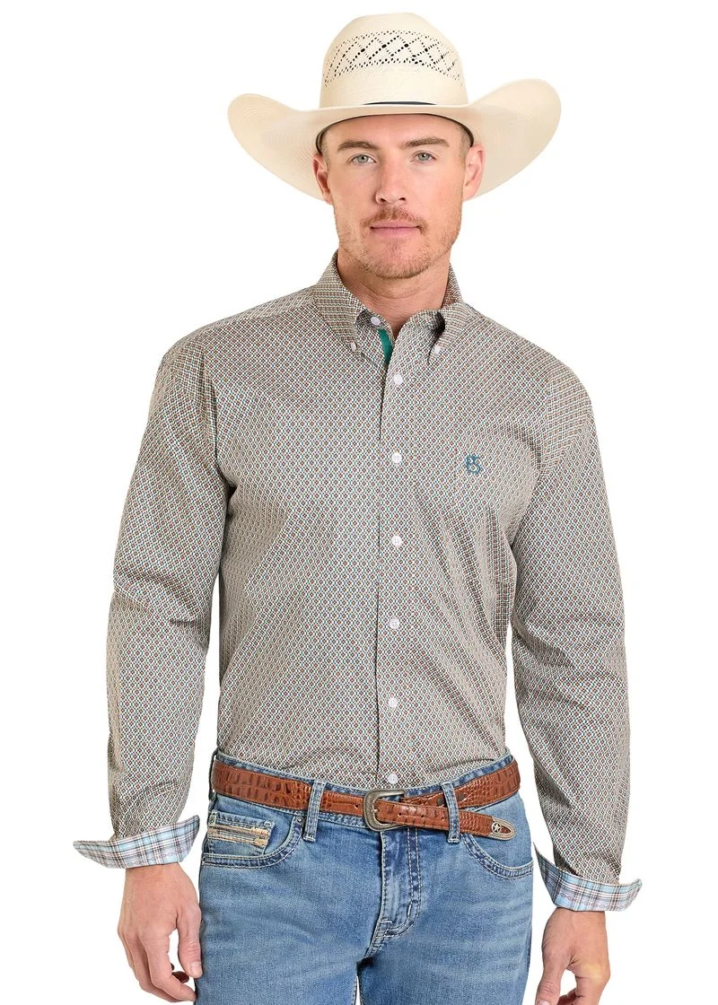 Panhandle Slim Geo Print Button Down Shirt