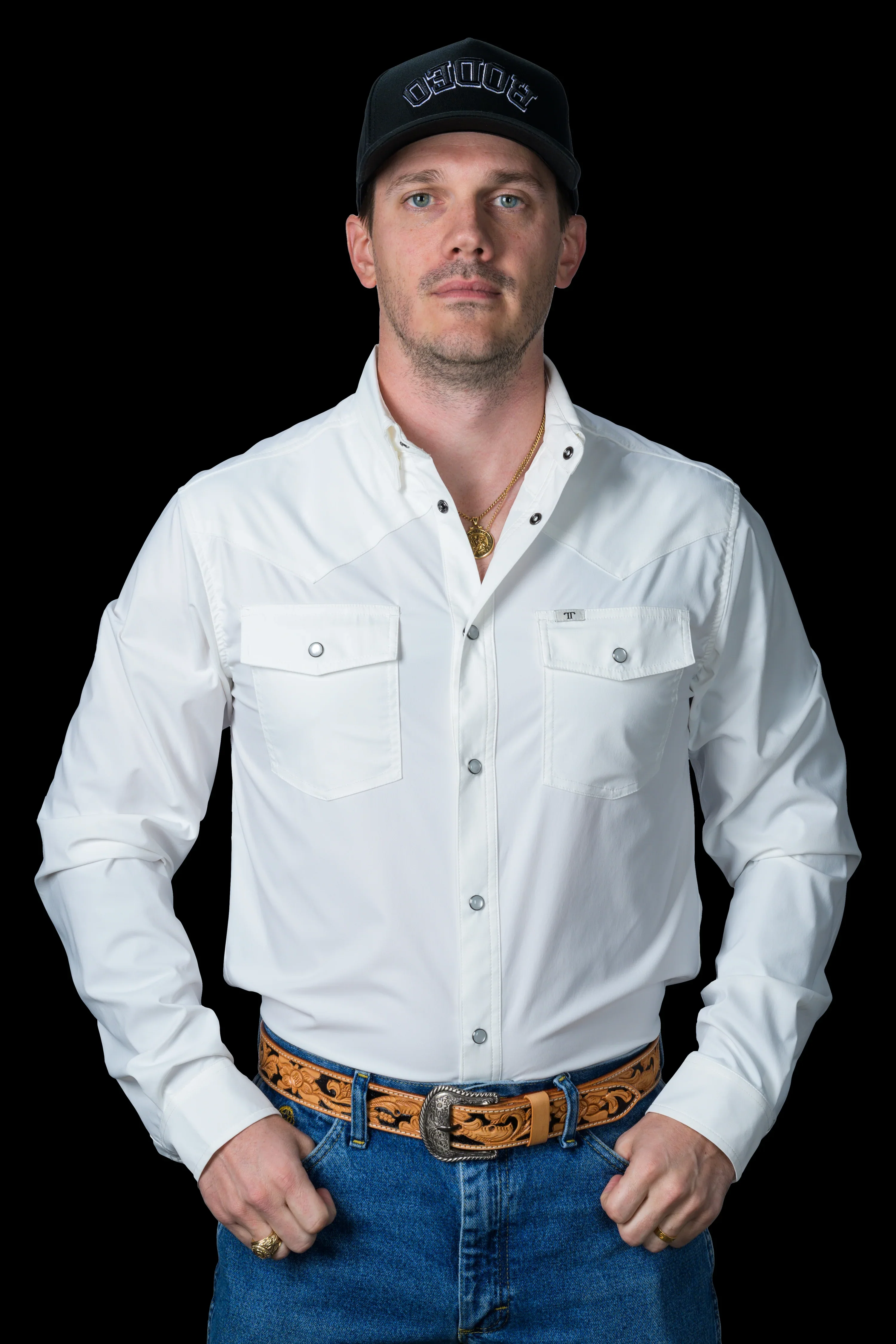 Ferrell CORE - Men's White Long Sleeve Snap Shirt