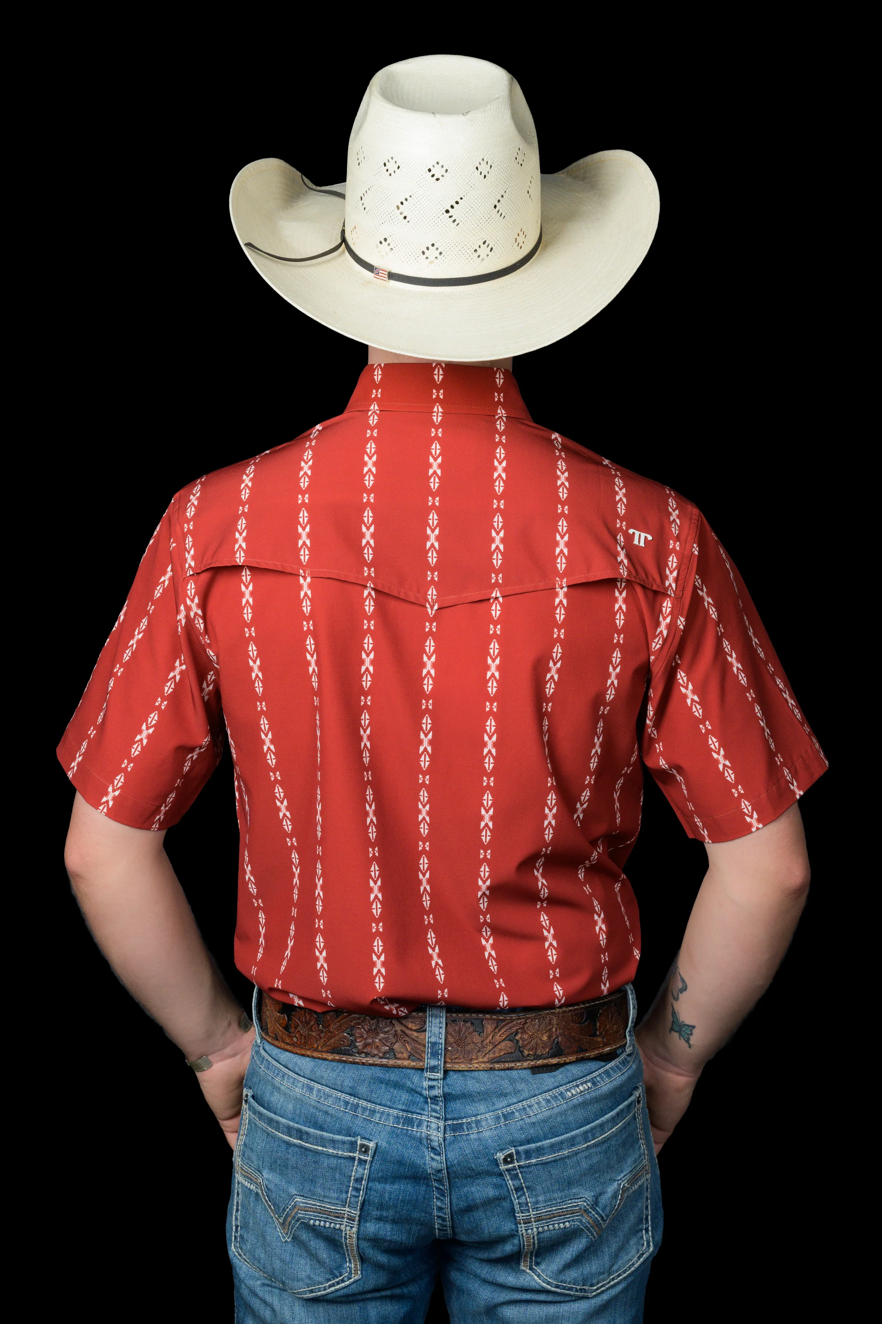Ferrell The Maverick in Red - Short Sleeve Snap - Image 4