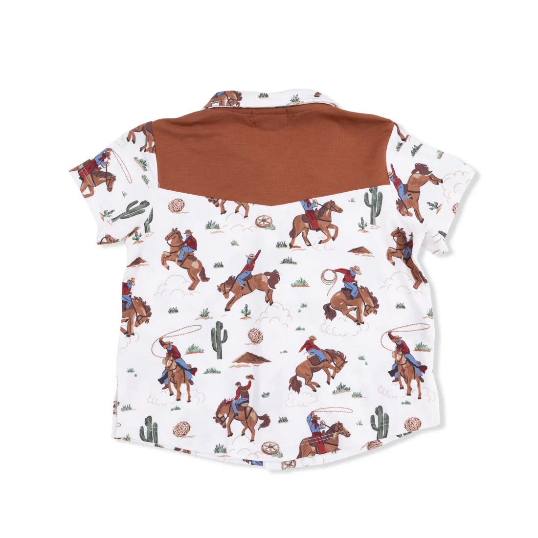 Angel Dear Buckaroo Western  Short Sleeve Western Pearl Snap Shirt with Casual Short - Image 3