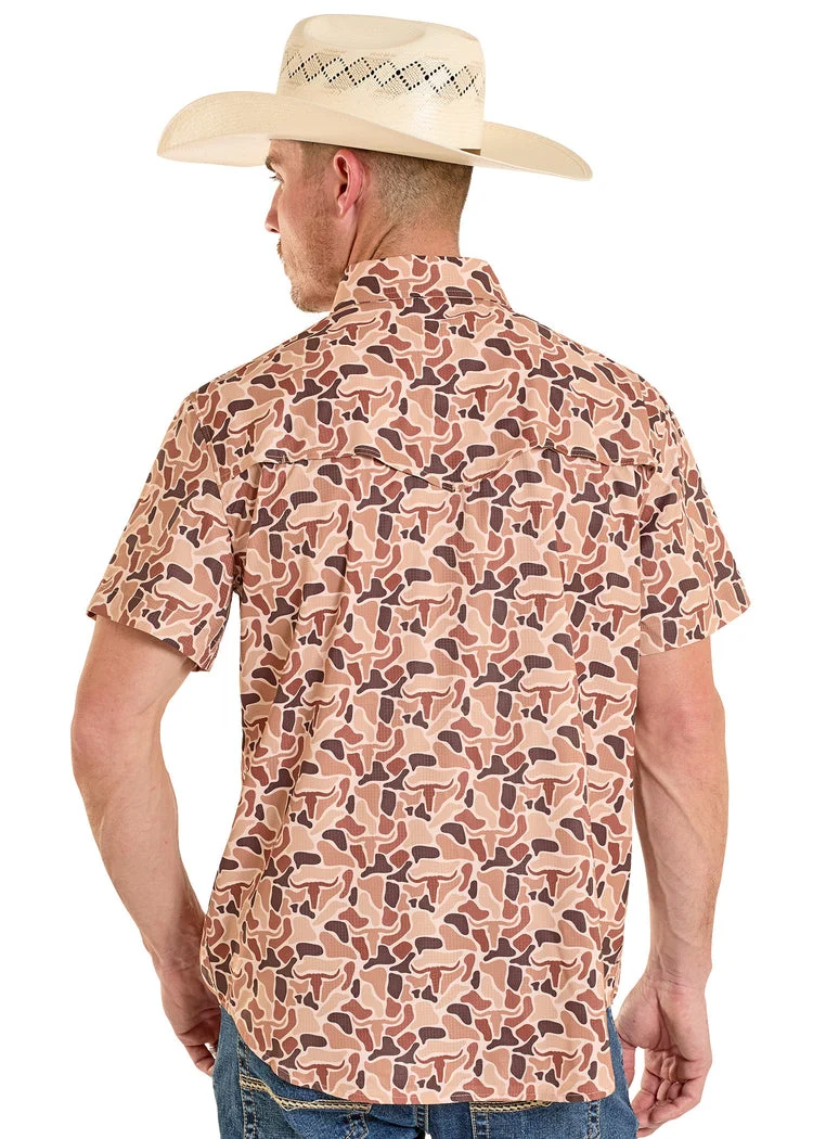 Rock & Roll Denim Camel Camo Tek Western Shirt - Image 2