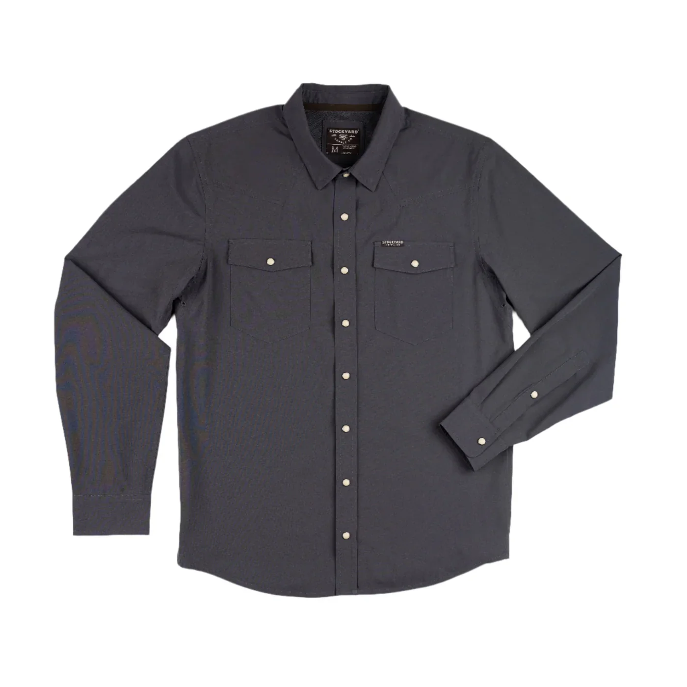 Stockyard Supply Co. "The Outlaw" - Long Sleeve Western Performance Pearl Snap - Charcoal