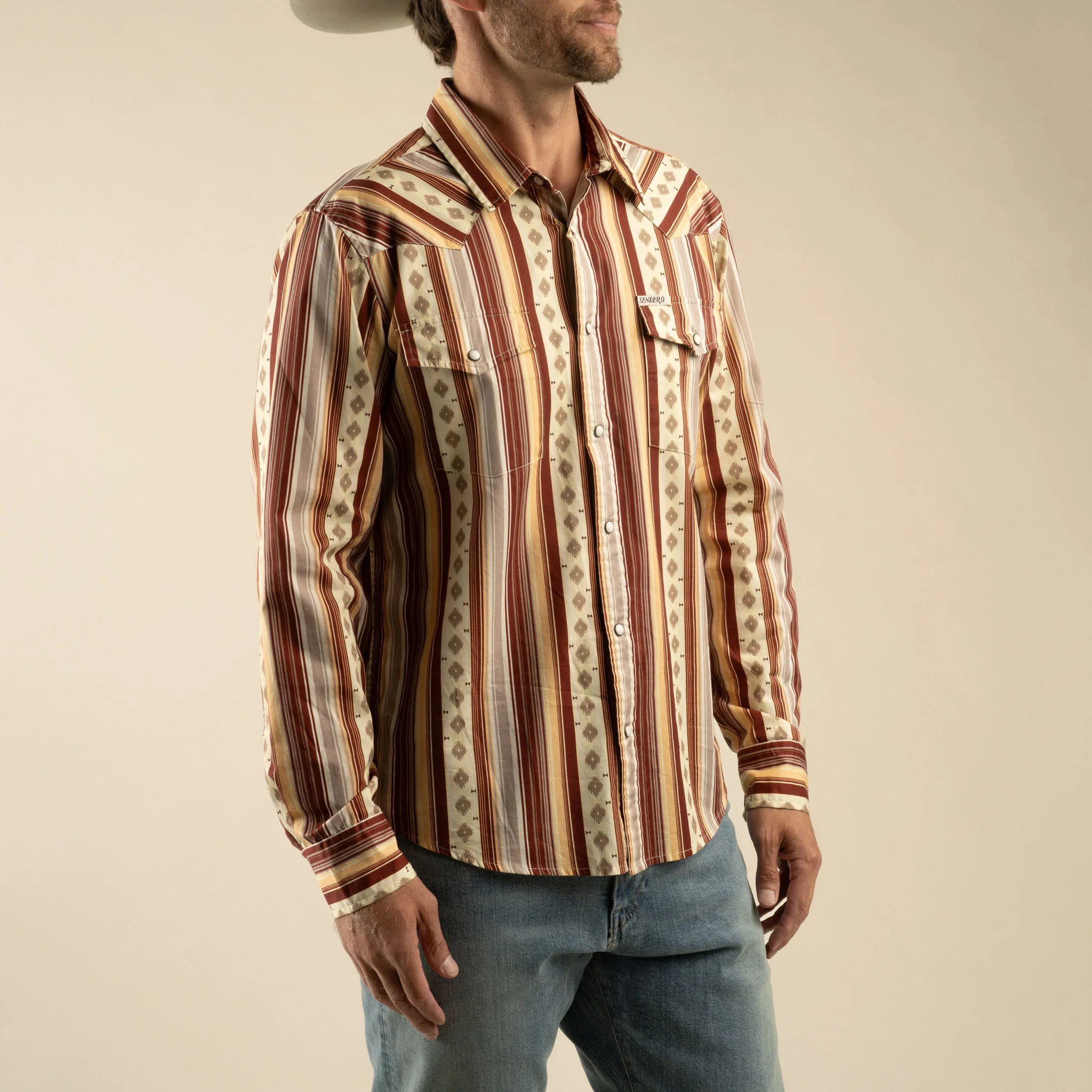 Sendero The Wyatt Pearl Snap Long Sleeve Serape Shirt - Image 3