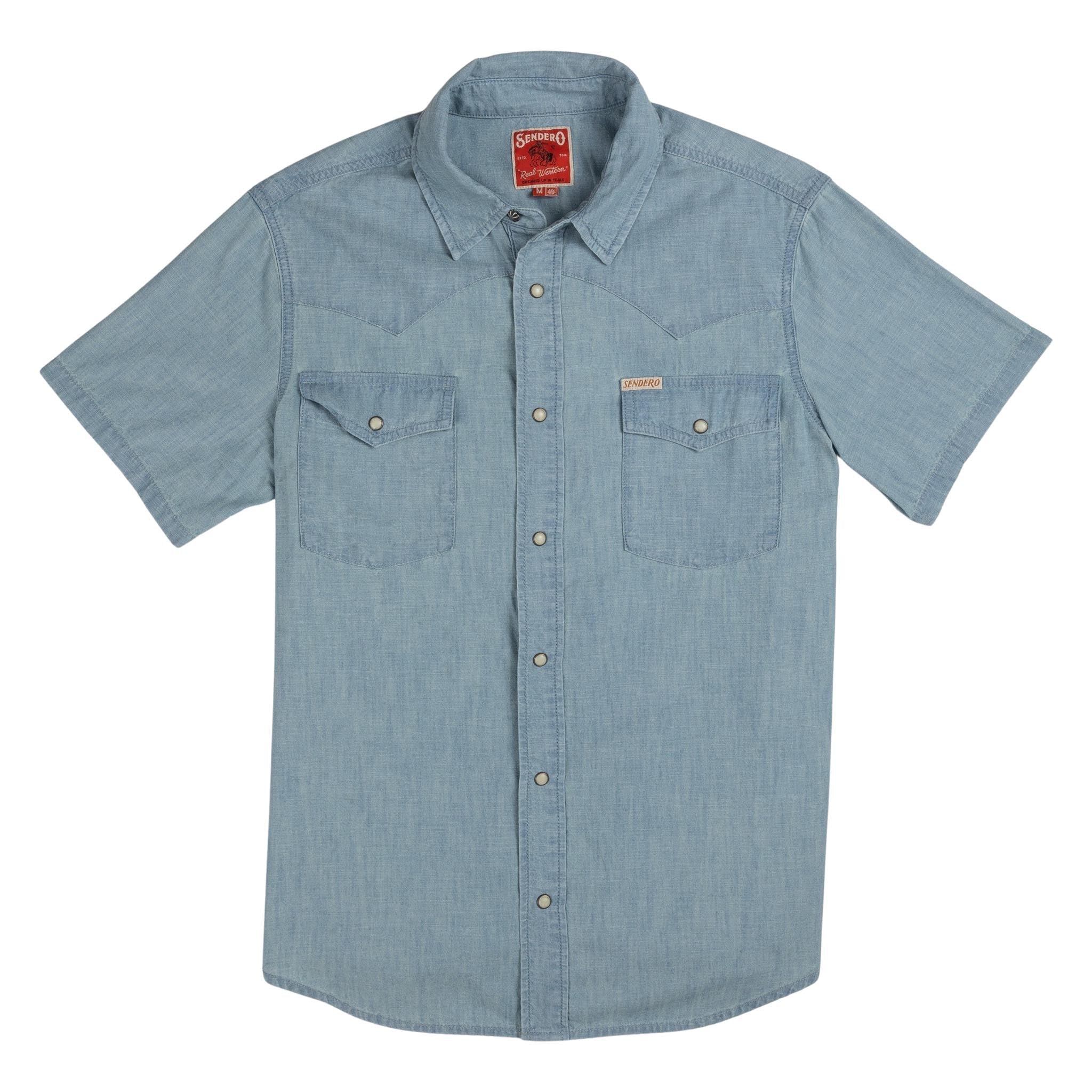 Sendero The Wyatt Pearl Snap Short Sleeve Solid Shirt