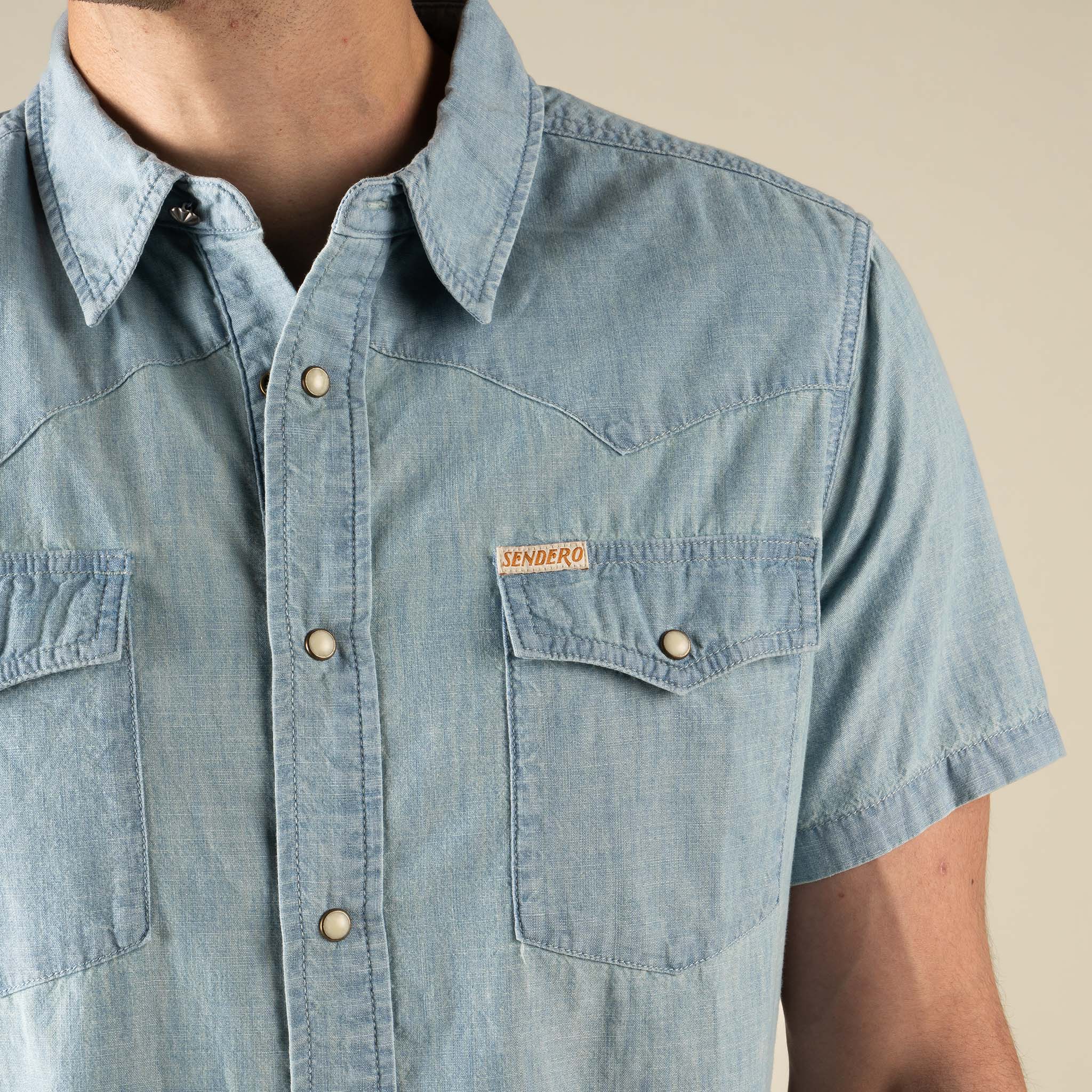 Sendero The Wyatt Pearl Snap Short Sleeve Solid Shirt - Image 5