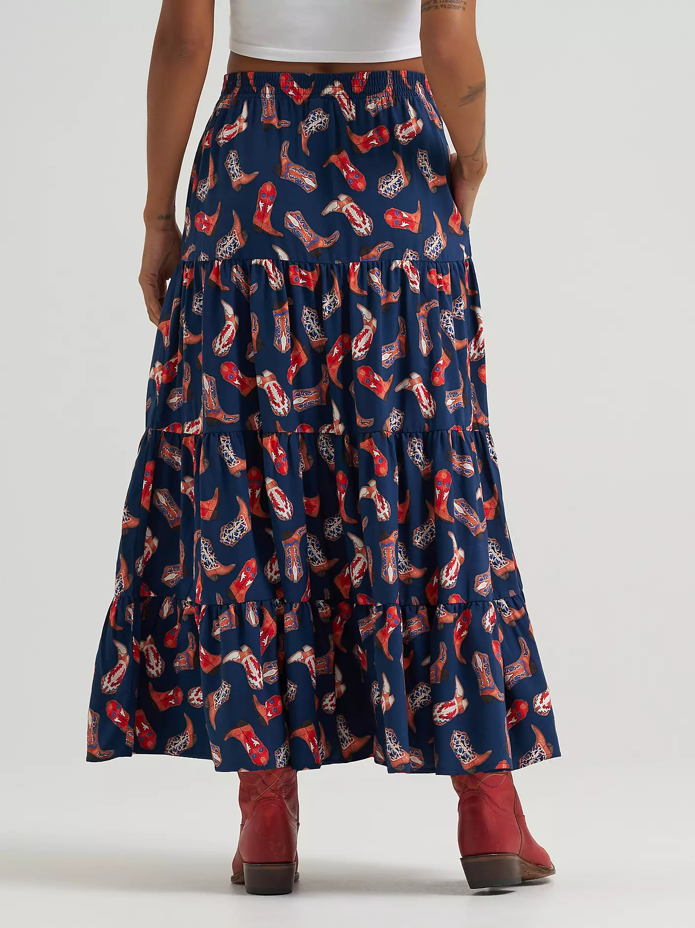 Wrangler Printed Tiered Maxi Skirt - Image 4