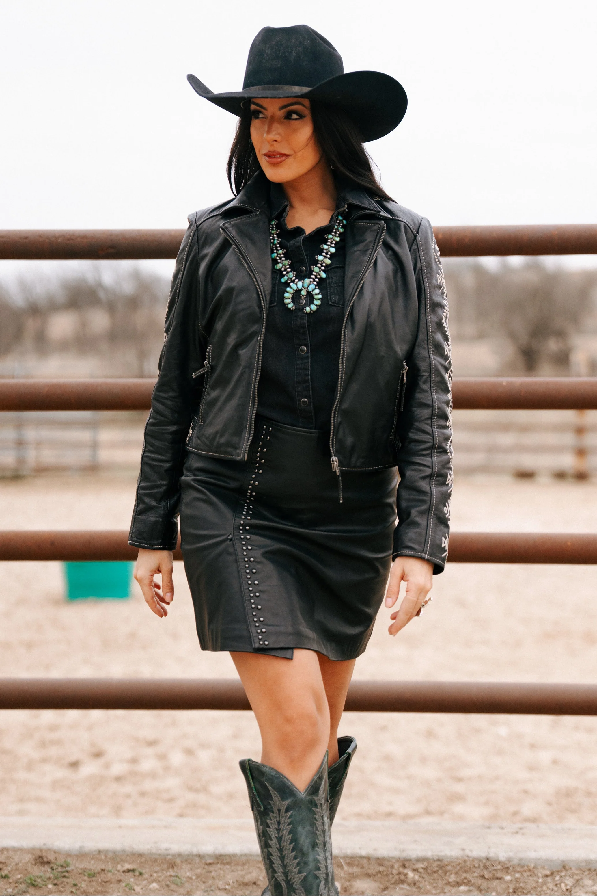 Scully Black Leather Short Skirt
