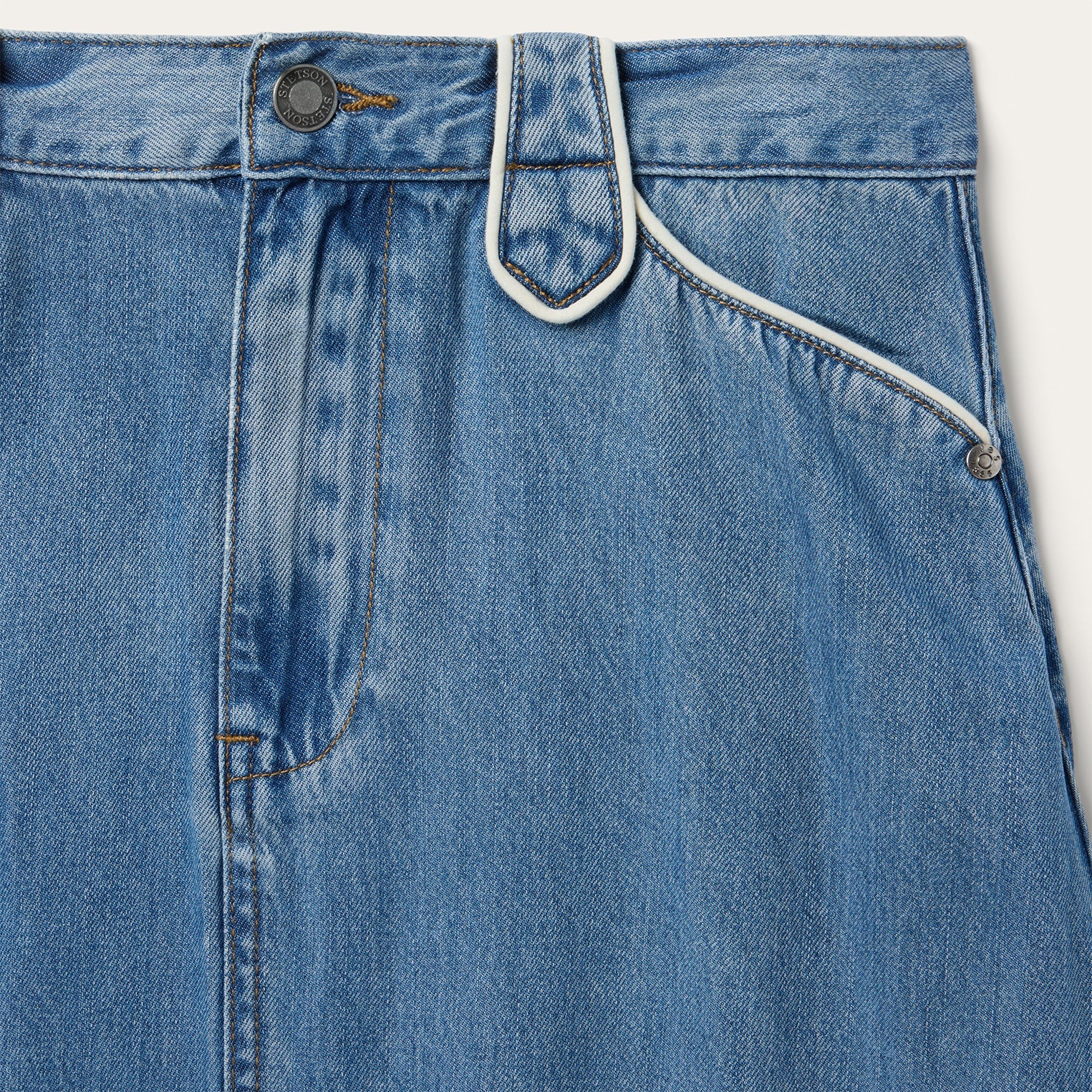 Stetson A-Line Piped Denim Skirt - Image 3