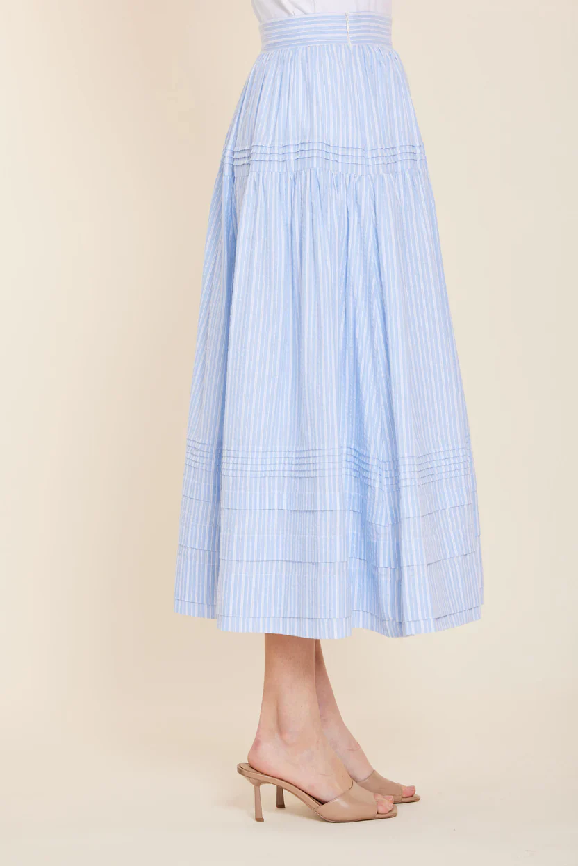Dolce Cabo Stripe Seersucker Midi Skirt - Image 3