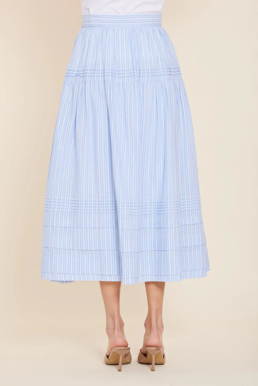 Dolce Cabo Stripe Seersucker Midi Skirt - Image 4