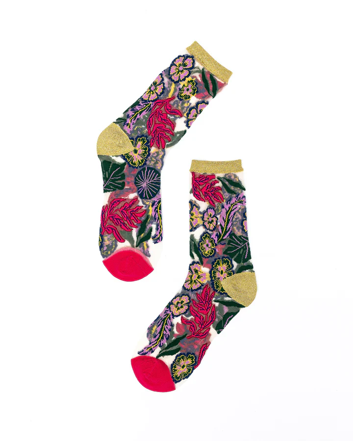 SOCK CANDY FESTIVE FLORAL SHEER SOCK - Image 2