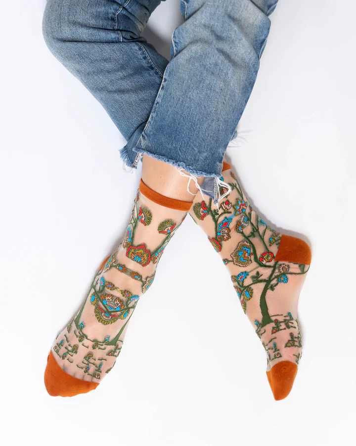 Sock Candy Tree of Life Sheer Crew Sock