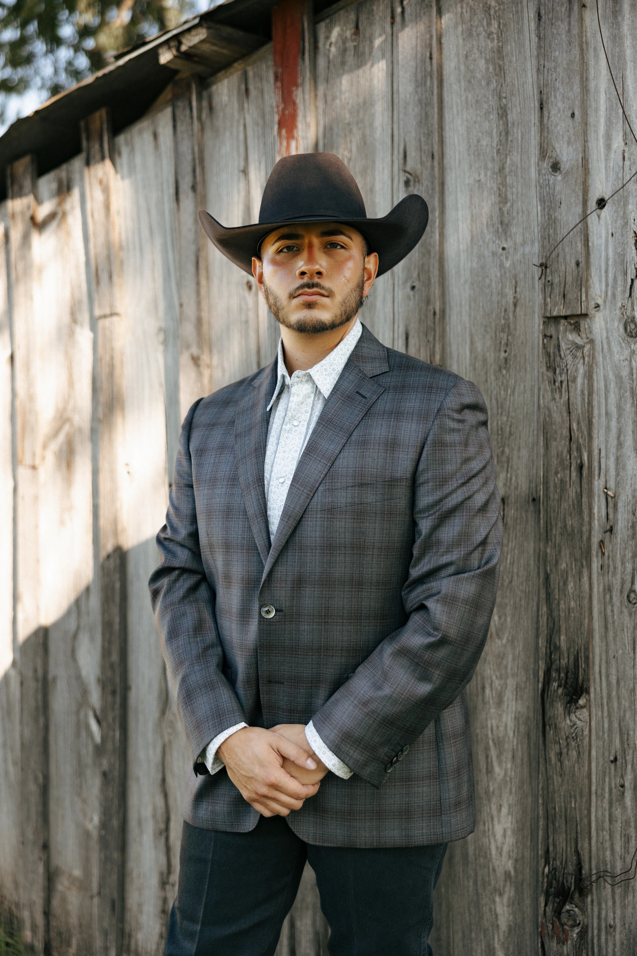 Byron Plaid Wool Grey and Rust Sport Coat - Image 5