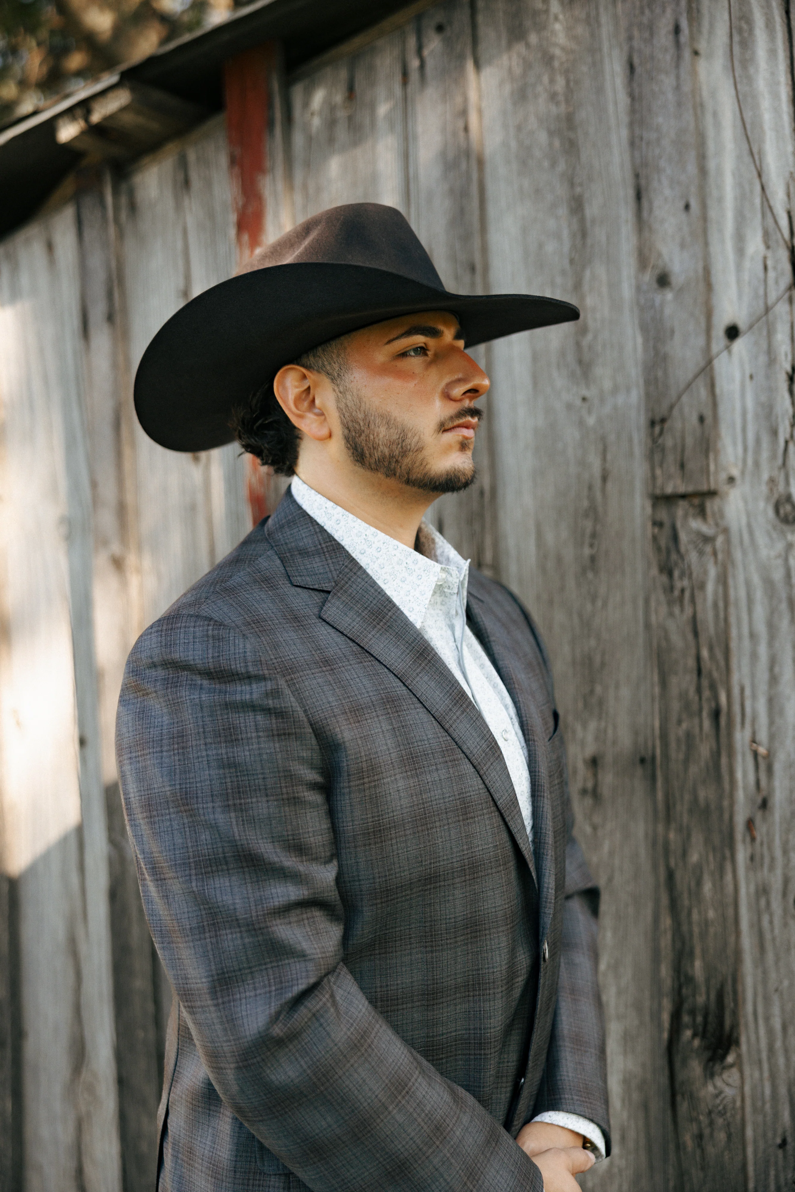 Byron Plaid Wool Grey and Rust Sport Coat - Image 6