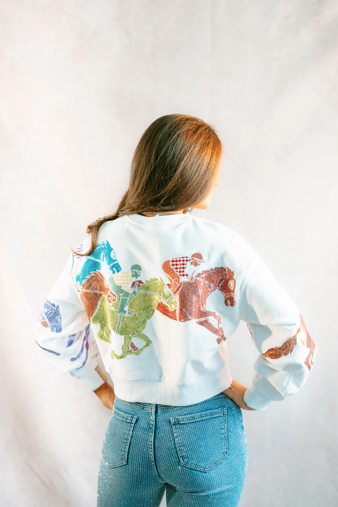 Queen Of Sparkles Jockey On Horses Sweatshirt - Image 2