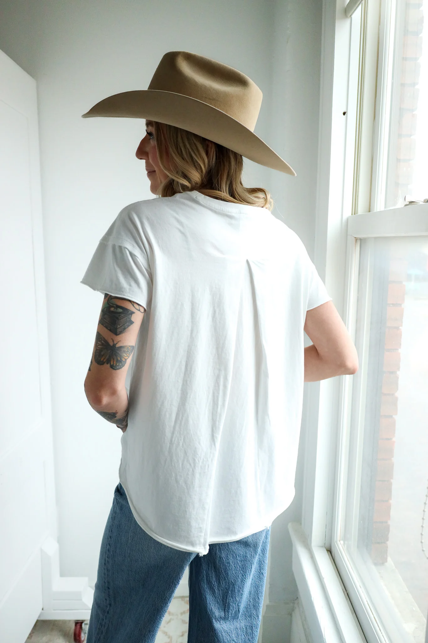 Blue B Embroidered Shoulder Western Tee - Image 4