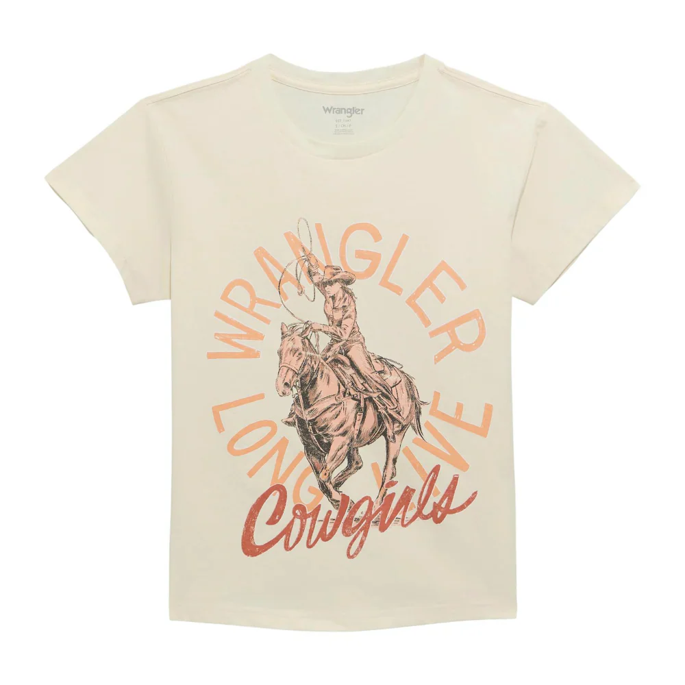 Wrangler Egret Cream Retro Printed T-Shirt