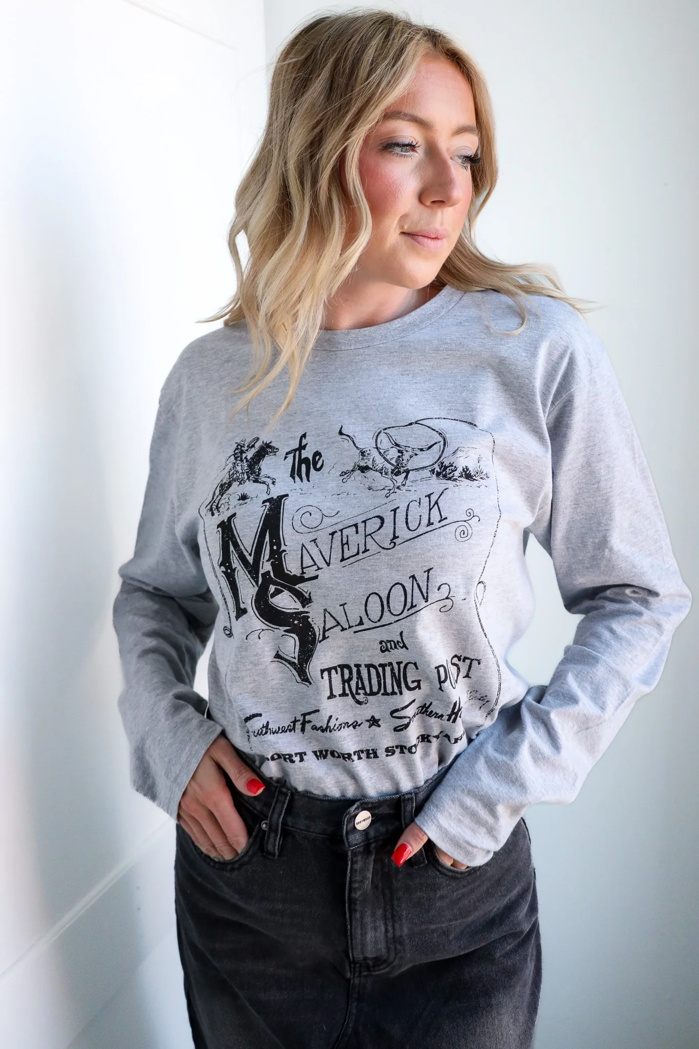 MAVERICK EXCLUSIVE MAVERICK SALOON TEE- ASH HEATHER - Image 3