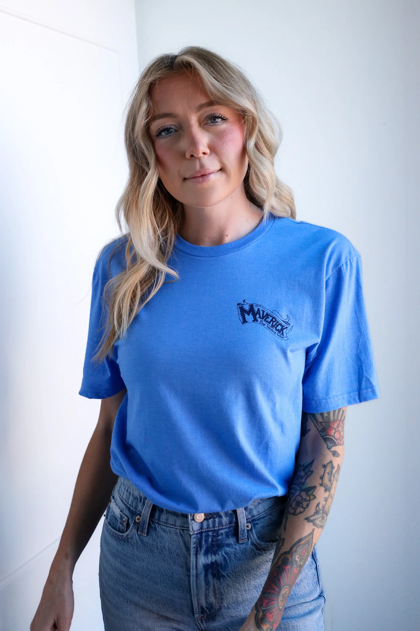 MAVERICK EXCLUSIVE MAVERICK RIDERS TEE- HEATHERED ROYAL - Image 3