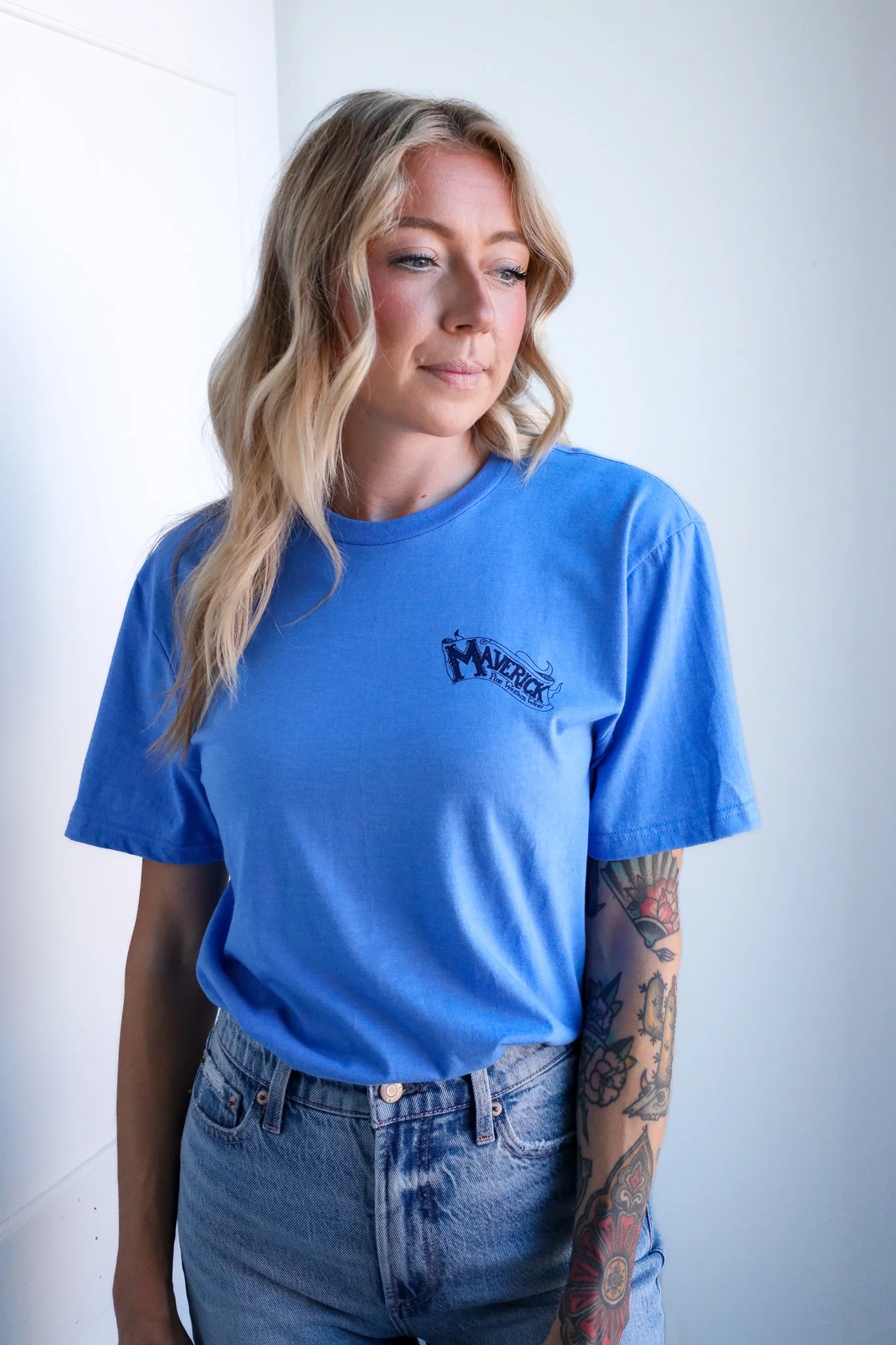 MAVERICK EXCLUSIVE MAVERICK RIDERS TEE- HEATHERED ROYAL - Image 5