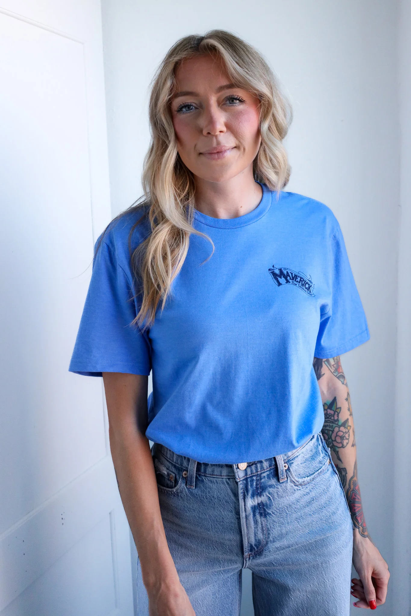 MAVERICK EXCLUSIVE MAVERICK RIDERS TEE- HEATHERED ROYAL - Image 6