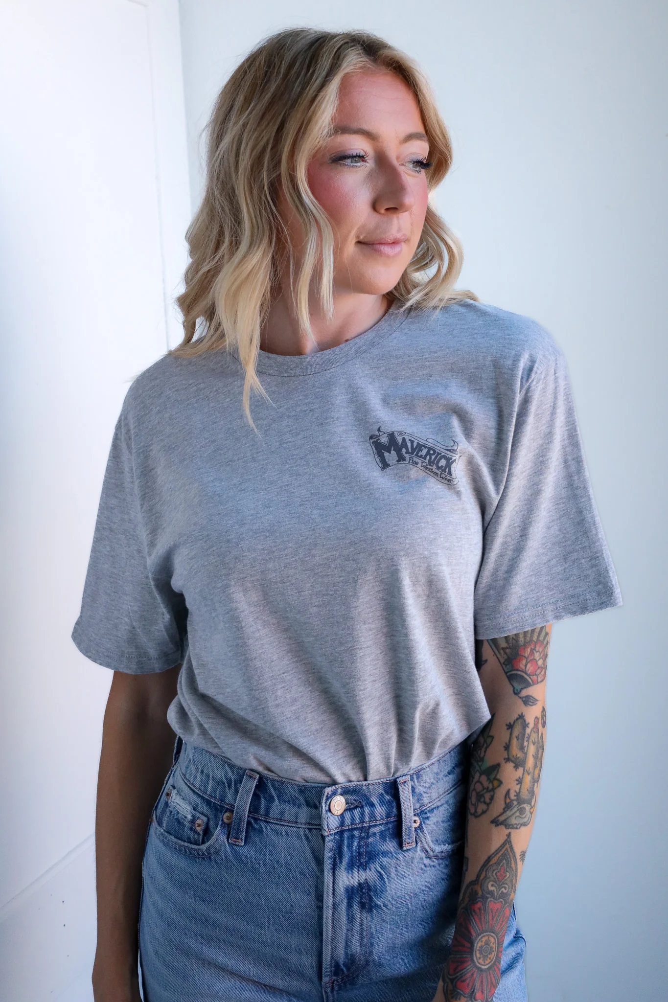 MAVERICK EXCLUSIVE MAVERICK RIDERS TEE- HEATHER GREY - Image 3