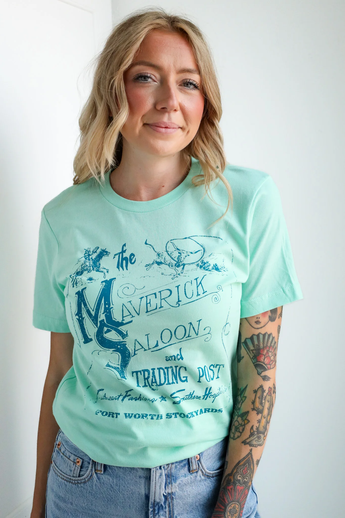 MAVERICK EXCLUSIVE MAVERICK SALOON TEE- MINT/TURQUOISE - Image 4